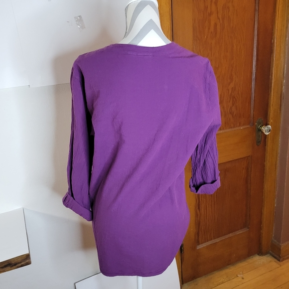 Womans Chicos Design Purple Tunic Button Front Size 1 100% cotton - Picture 5 of 9